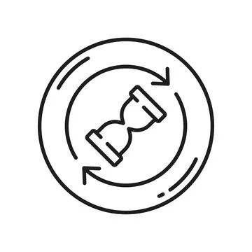 Hourglass timer icon isolated sand watch outline Illustrazione stock