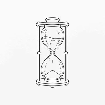 Hourglass timer illustration, sand clock, time concept Silhouette イラスト素材