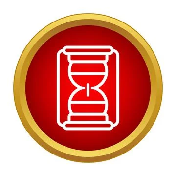 Hourglass timer showing urgency in red circle Stock Illustration