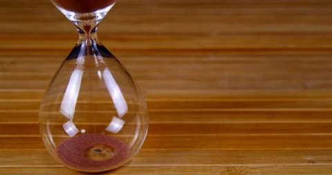 Hourglass transparent close up time Stock Footage 143441899