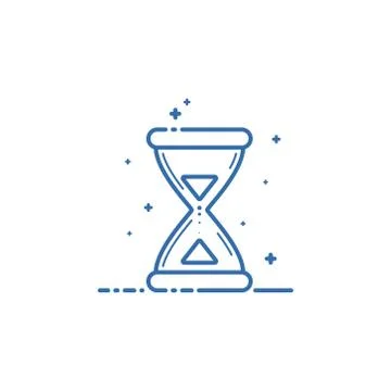 Hourglass. Vector illustration. Flat linear design Stock Illustration