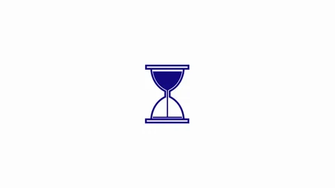 Hourglass waiting sign for computer programmes and mobile apps. Sand clock blue Stock Footage 135010955