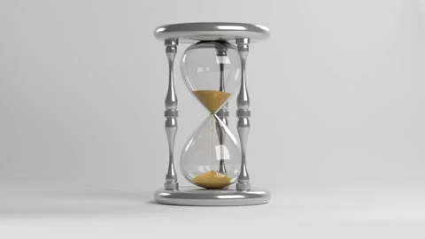 An hourglass on a white background. 3D-rendering. Looped video Stock-Footage 150892880