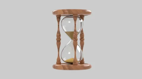 An hourglass on a white background. 3D-rendering. Looped video Vídeo Stock 150892942