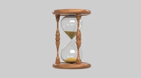 An hourglass on a white background. 3D-rendering. Stock-Illustration