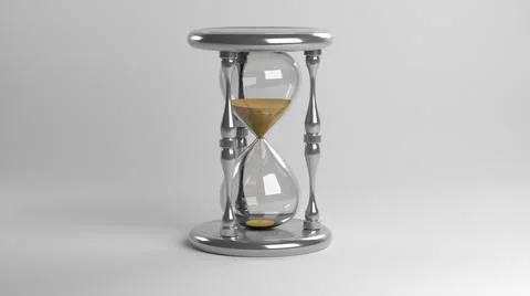 An hourglass on a white background. 3D-rendering. Stock-Illustration