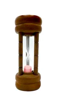 An hourglass on a white background.clipping path. Foto stock