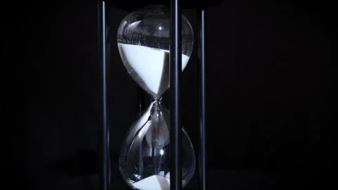 Hourglass white sand timer - Concept for time running out 8 Stock-Footage 265202268