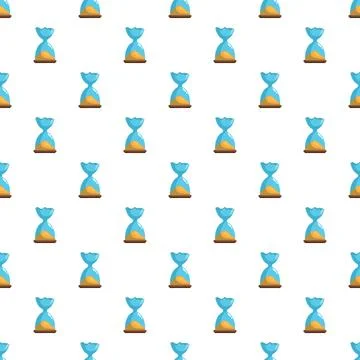 Hourglasses with flowing sand creating a seamless pattern Stock Illustration