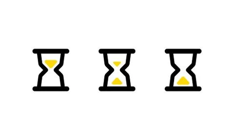 Hourglasses icon set. time goes by. Vector on isolated white background. EPS  Stock Illustration