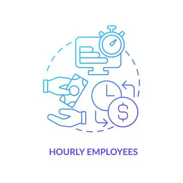 Hourly employees blue gradient concept icon Illustrazione stock