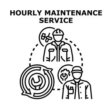 Hourly maintenance service concept vector illustration Stock Illustration