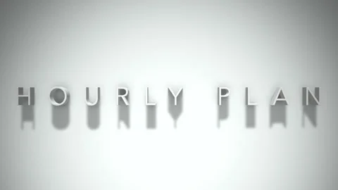 Hourly plan 3D title animation with shadows on a white background Vídeo Stock 297383433