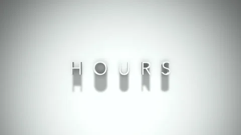Hours 3D title animation with shadows on a white background Stock Footage 297381714
