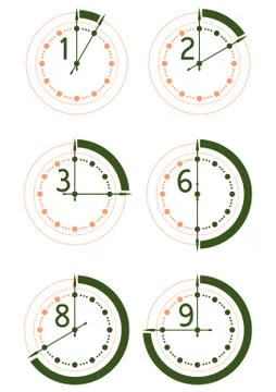 Hours icons set Stock Illustration