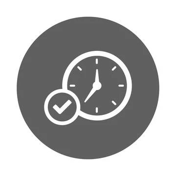 Hours, punctuality, time icon. Gray vector graphics. Stock Illustration