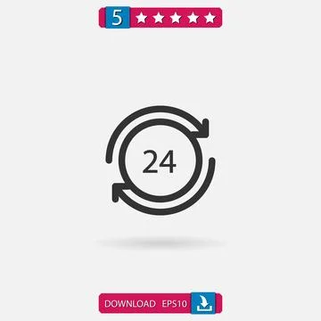 Hours vector icon Stock Illustration