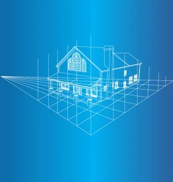 House 3D background Stock Illustration