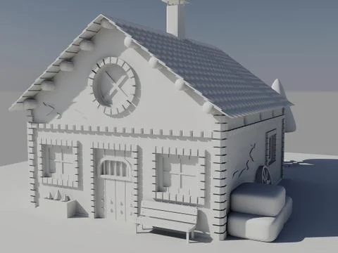 House 3d nº006 스톡 일러스트