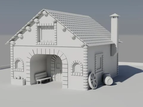 House 3d nº007 스톡 일러스트