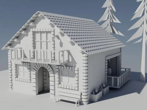 House 3d nº009 스톡 일러스트