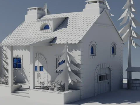 House 3d nº010 스톡 일러스트