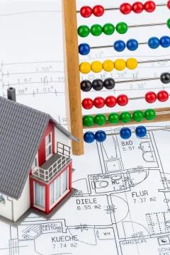 House, abacus, plan Stock Photos
