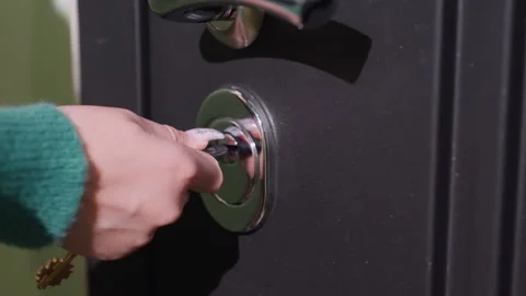 House access is now possible. Unlocking processes start for new residence Stock Footage 345518632