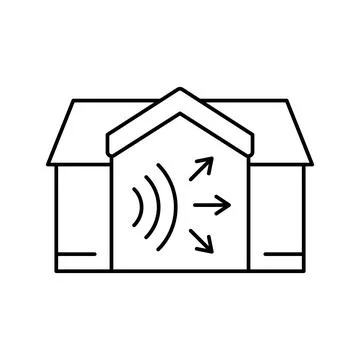House acoustic line icon vector illustration Stock Illustration