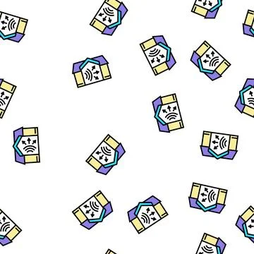 House acoustic vector seamless pattern Stock Illustration