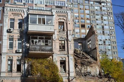 House after destruction Stock Photos