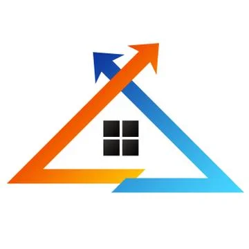 House air conditioning and heating silhouette Stock Illustration