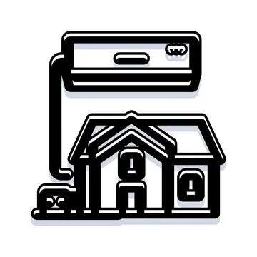 House with air conditioning system icon Ilustración de archivo