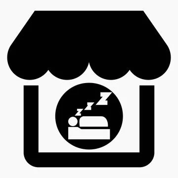 House and bed. Vector icon. Hotel. Hostel. Stock Illustration