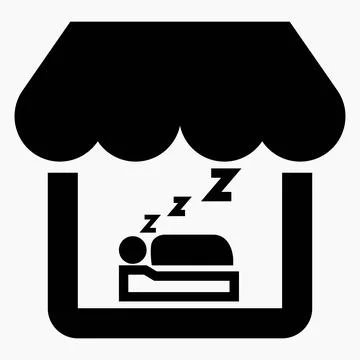House and bed. Vector icon. Hotel. Hostel. Stock Illustration