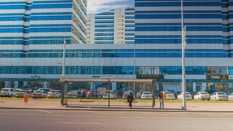 House and bus stop Stock Footage 88073439