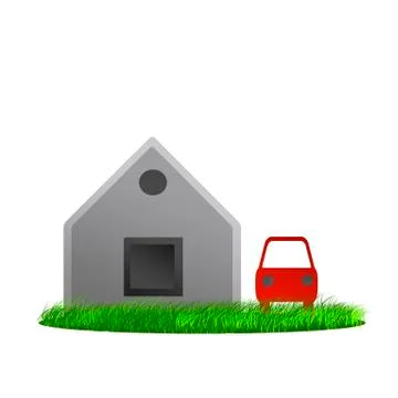 House and car Stock Illustration