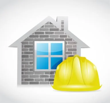 House and construction helmet Illustrazione stock