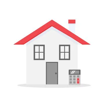 House and electronic calculator vector icon Stock Illustration
