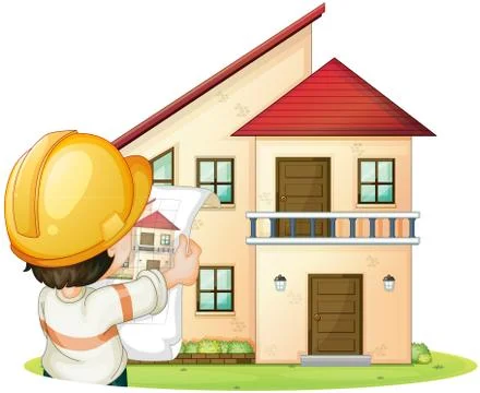 House and engineer Stock Illustration