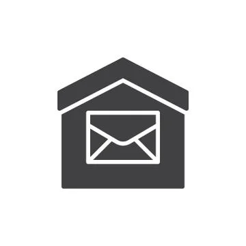 House and envelope icon vector, filled flat sign, solid pictogram Stock Illustration