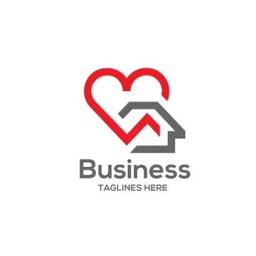 House and heart logo vector, home care logo vector Stock Illustration