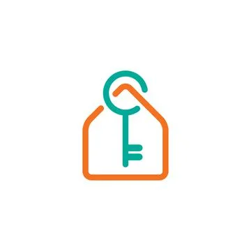 House and key vector icon illustration Stock Illustration