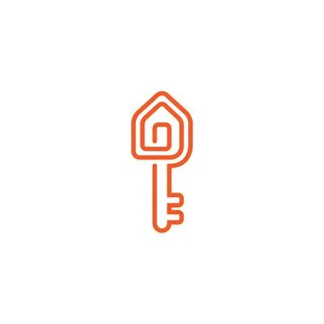 House and key vector icon illustration Illustrazione stock