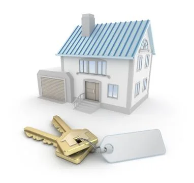 House and the keys with an empty thumb Illustrazione stock