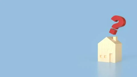The House and question mark for real estate or property concept 3d rendering. Stock Illustration