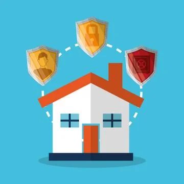 House and security system design Stock Illustration