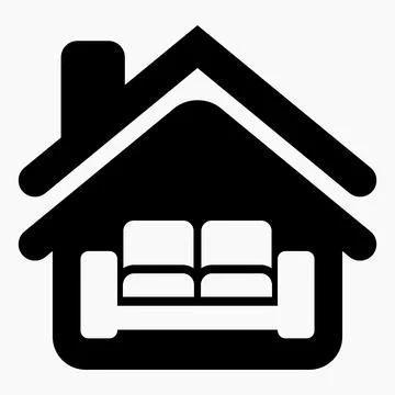 House and sofa icon. Stock Illustration