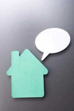 House and speech bubble 스톡 사진