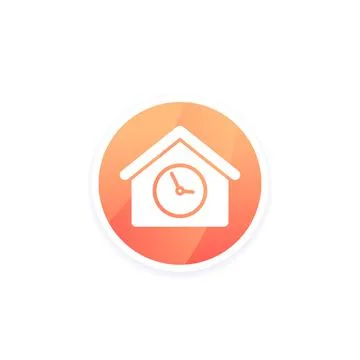 House and time vector icon Stock Illustration